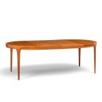 kofod larsen for faarup møbelfabrik mid century danish teak expanding dining table with 2 leaves