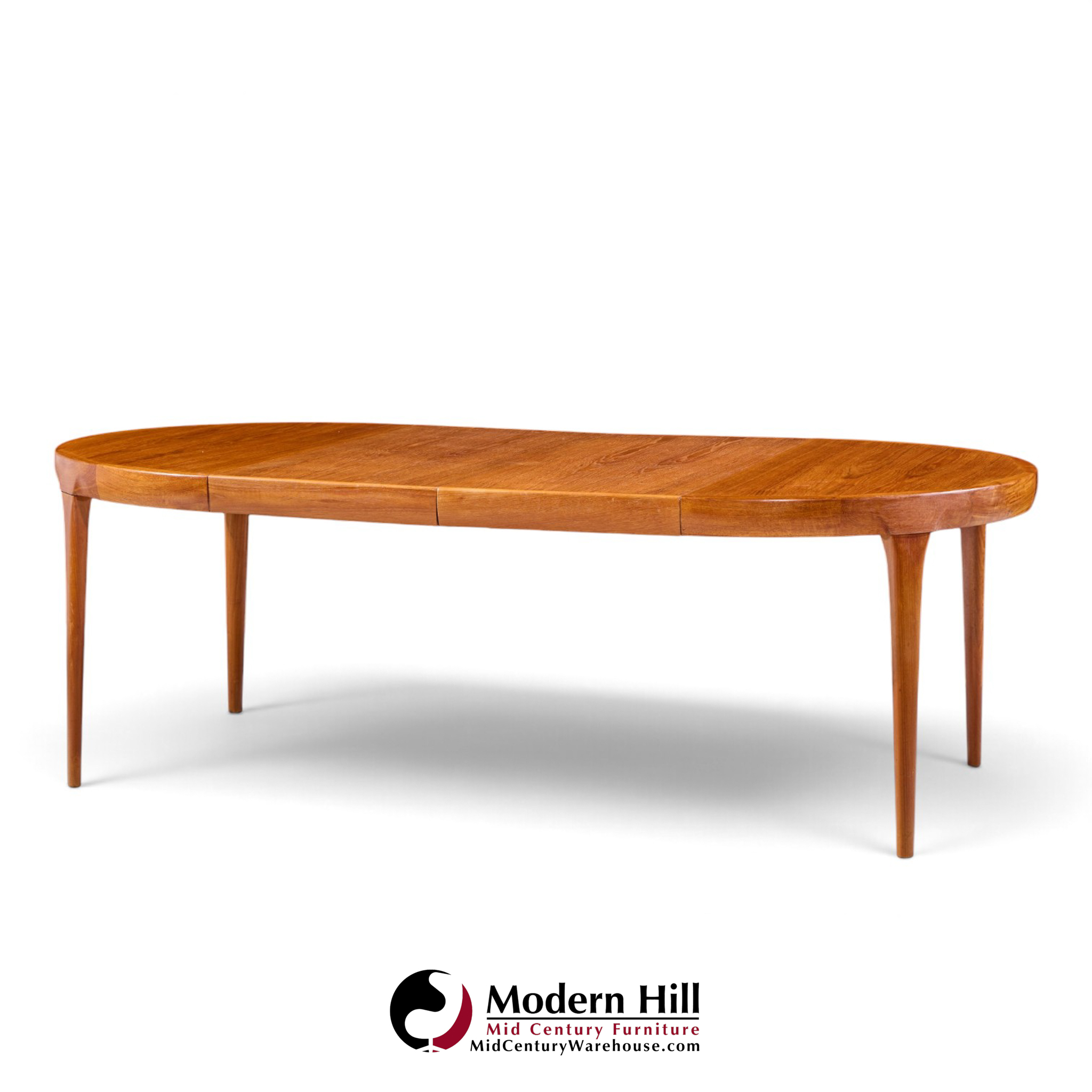 kofod larsen for faarup møbelfabrik mid century danish teak expanding dining table with 2 leaves