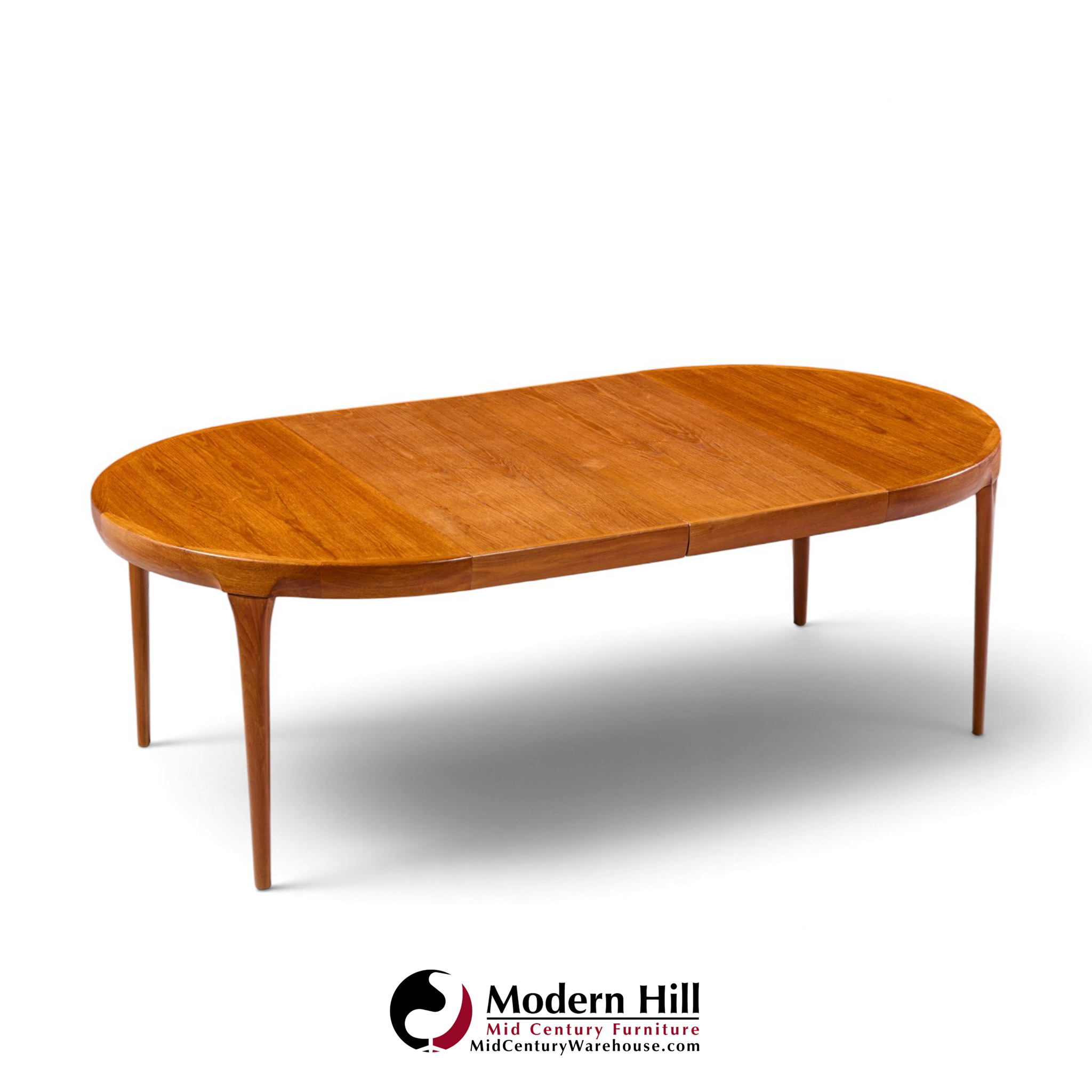 kofod larsen for faarup møbelfabrik mid century danish teak expanding dining table with 2 leaves