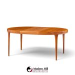 kofod larsen for faarup møbelfabrik mid century danish teak expanding dining table with 2 leaves