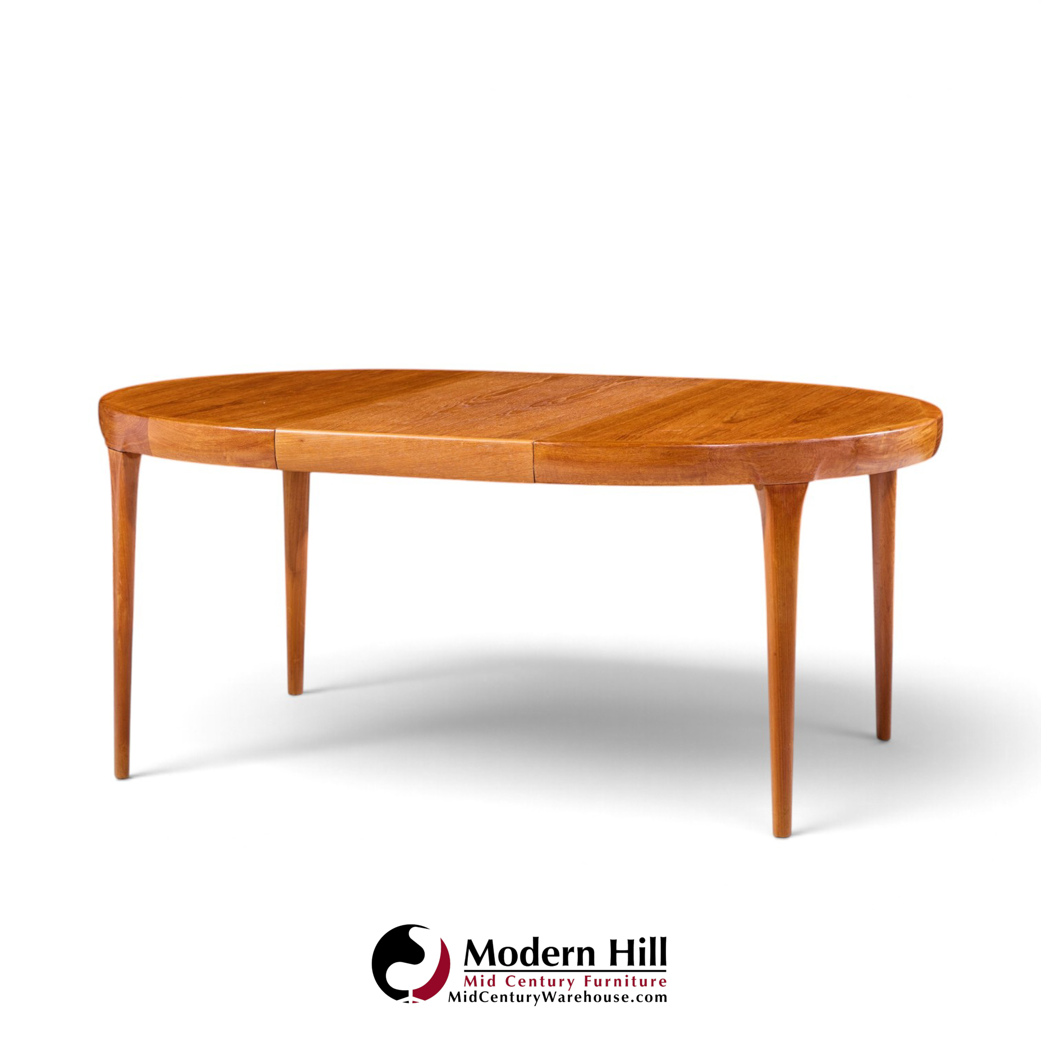 kofod larsen for faarup møbelfabrik mid century danish teak expanding dining table with 2 leaves