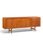 kofod-larsen for faarup møbelfabrik mid century danish teak tambour door credenza