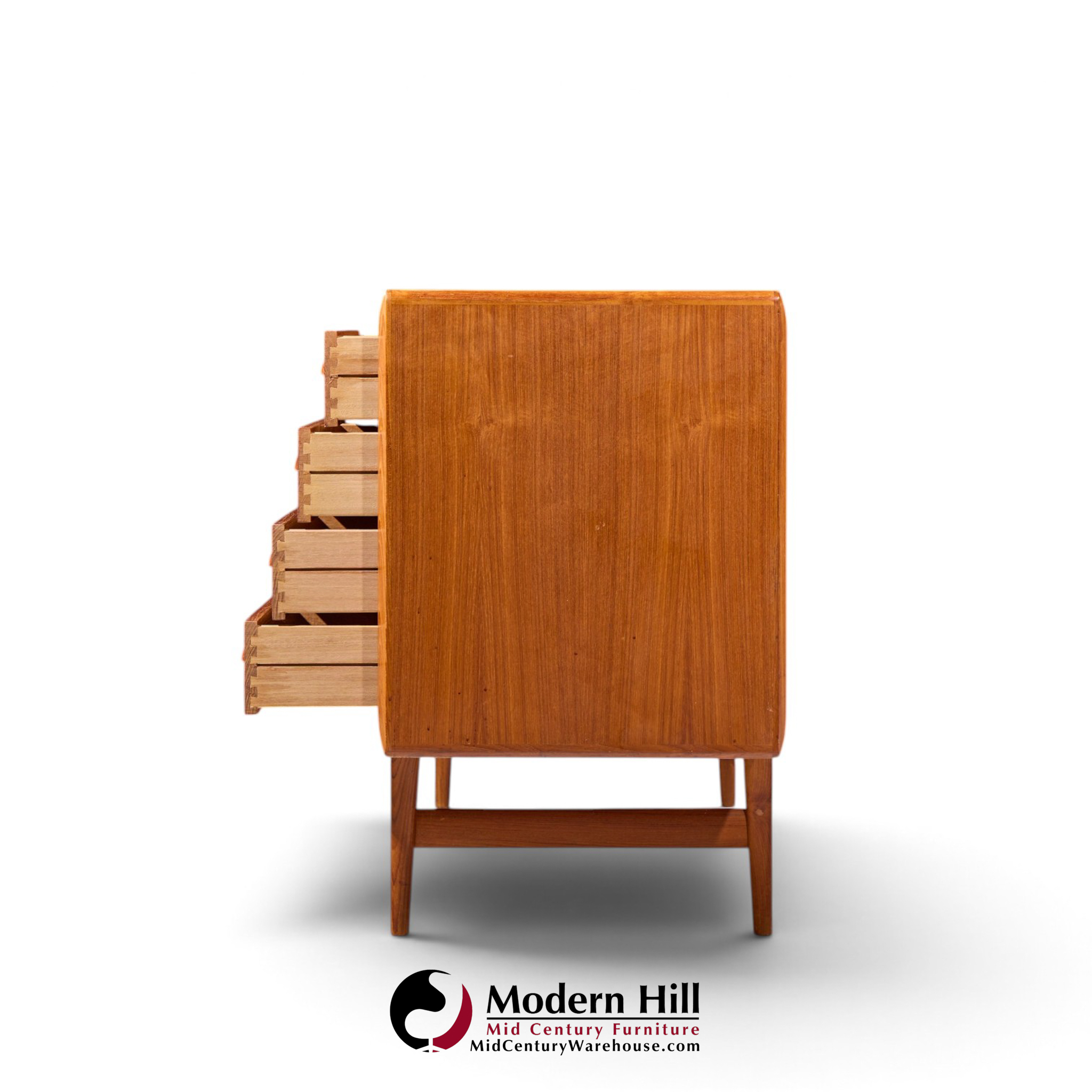 kofod-larsen for faarup møbelfabrik mid century danish teak tambour door credenza