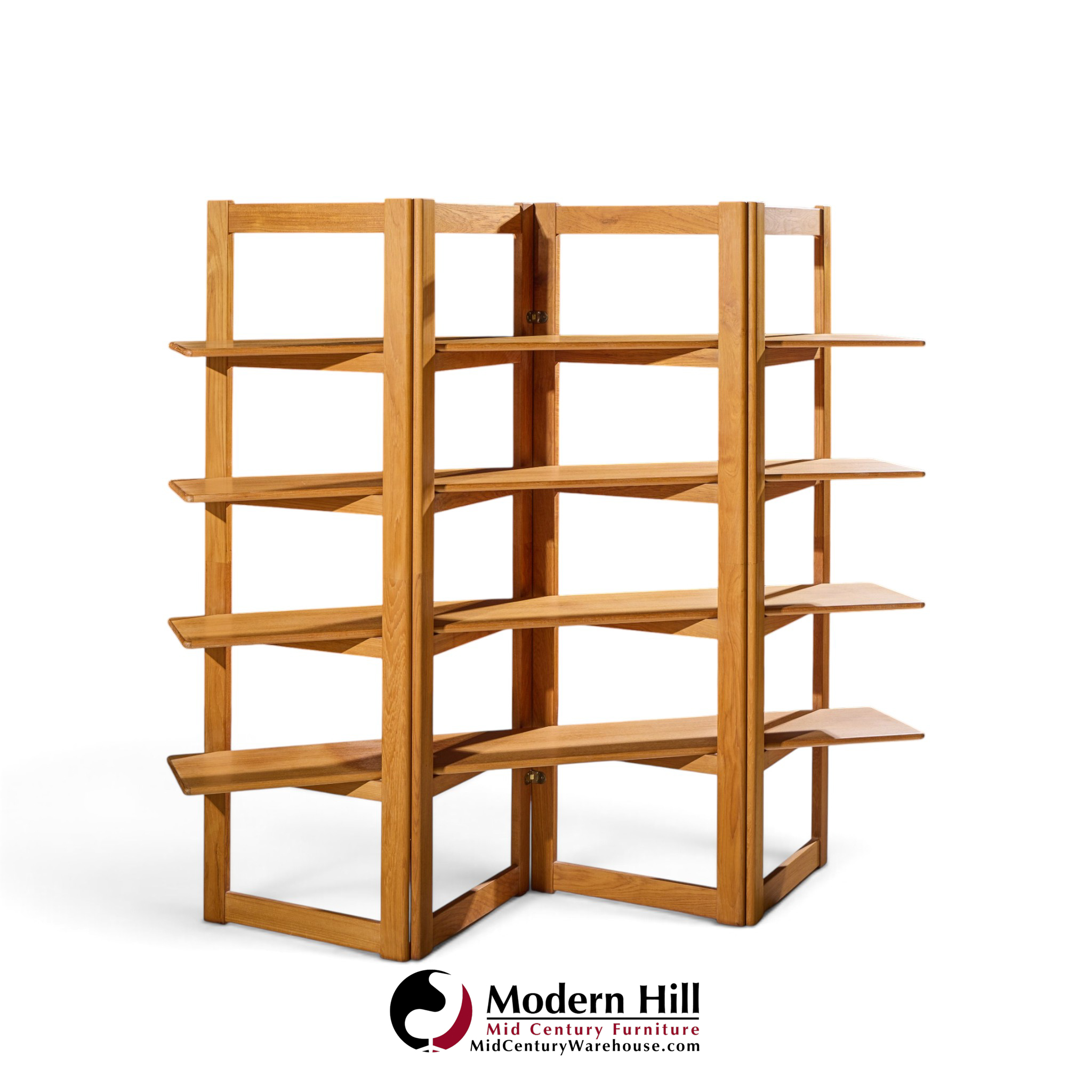 kurt Østervig style mid century teak bookshelf room divider