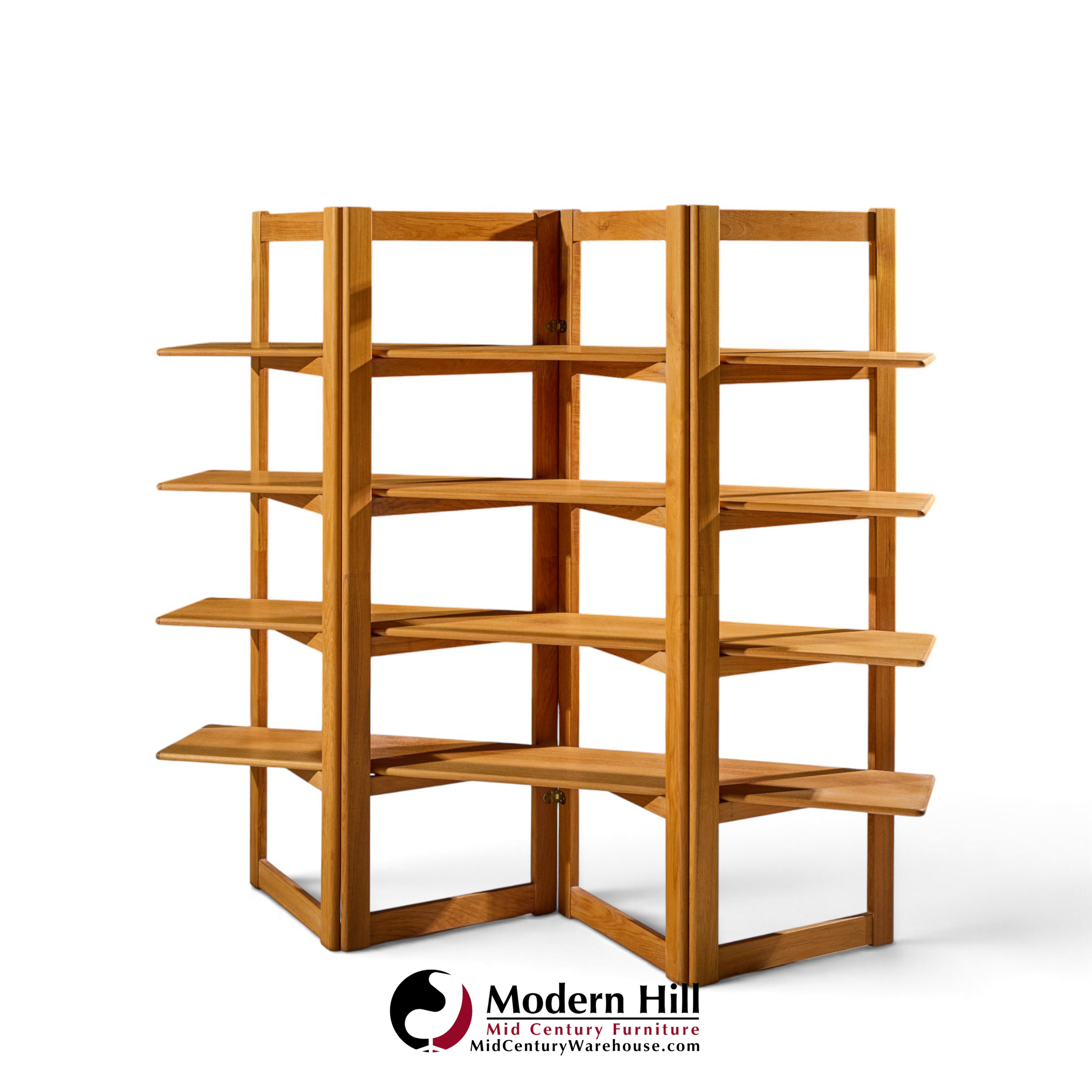 kurt Østervig style mid century teak bookshelf room divider
