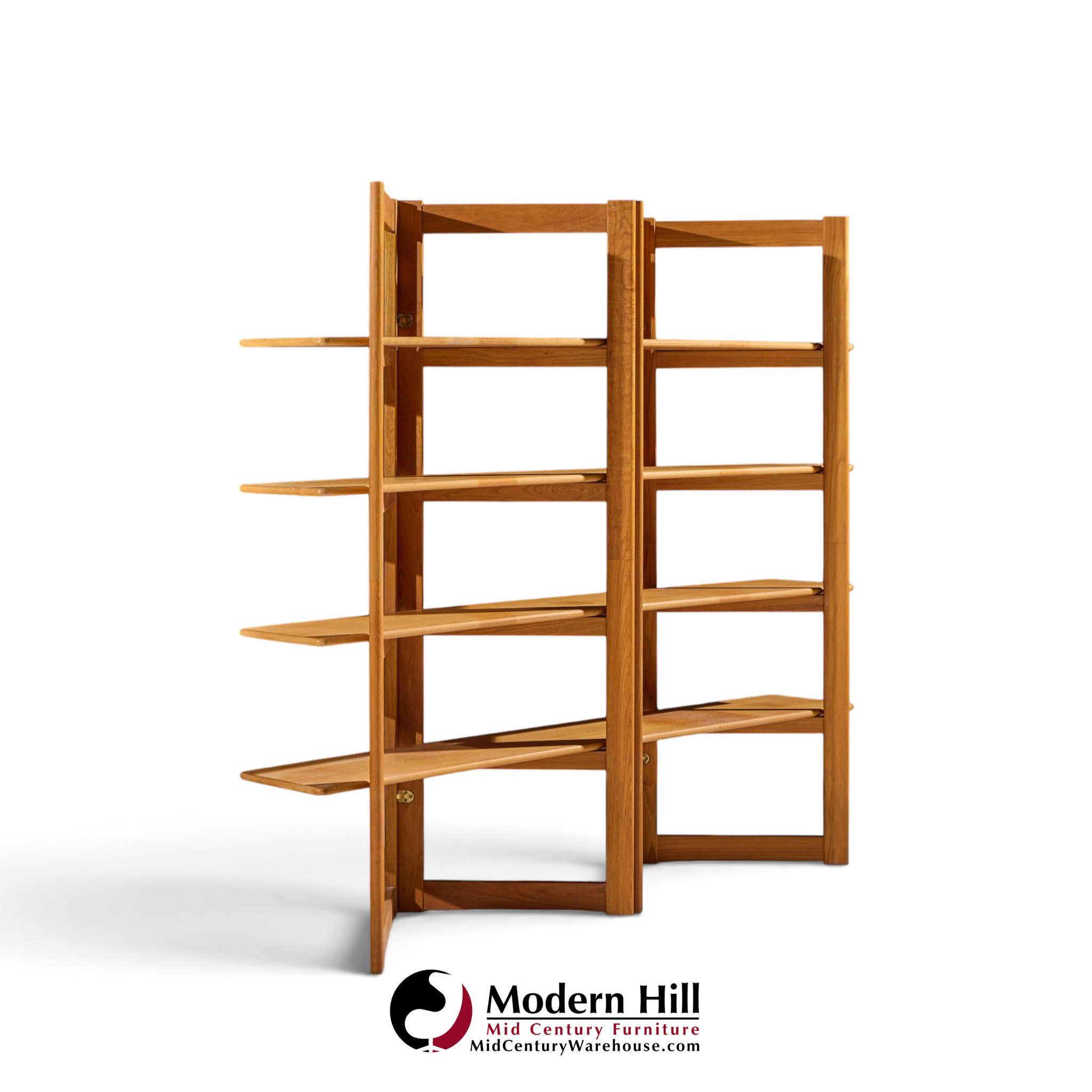 kurt Østervig style mid century teak bookshelf room divider