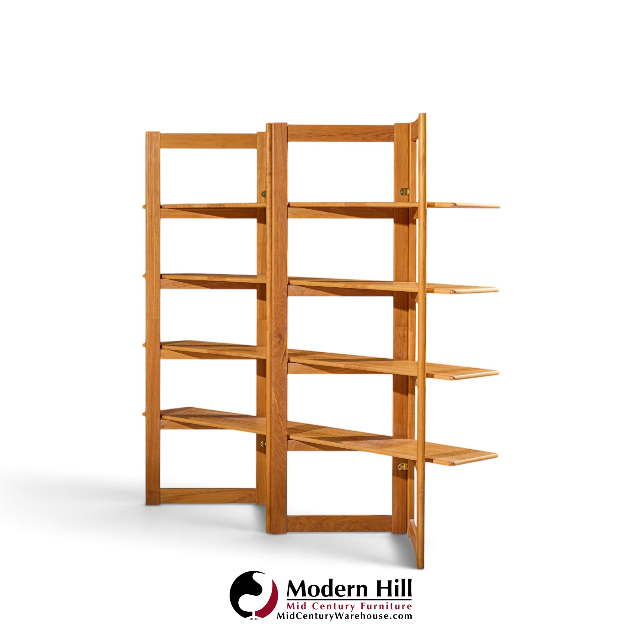 kurt Østervig style mid century teak bookshelf room divider