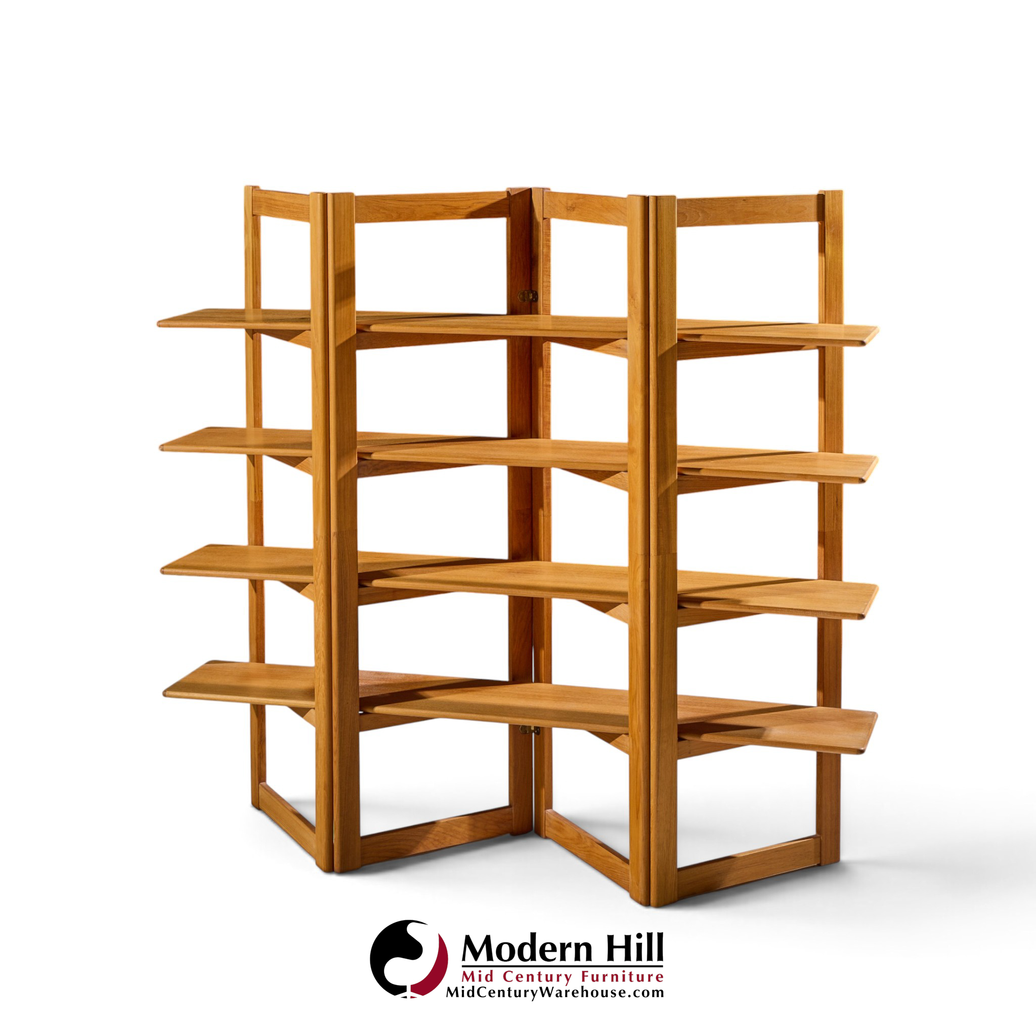 kurt Østervig style mid century teak bookshelf room divider