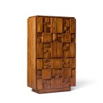 lane staccato brutalist mid century walnut armoire dresser