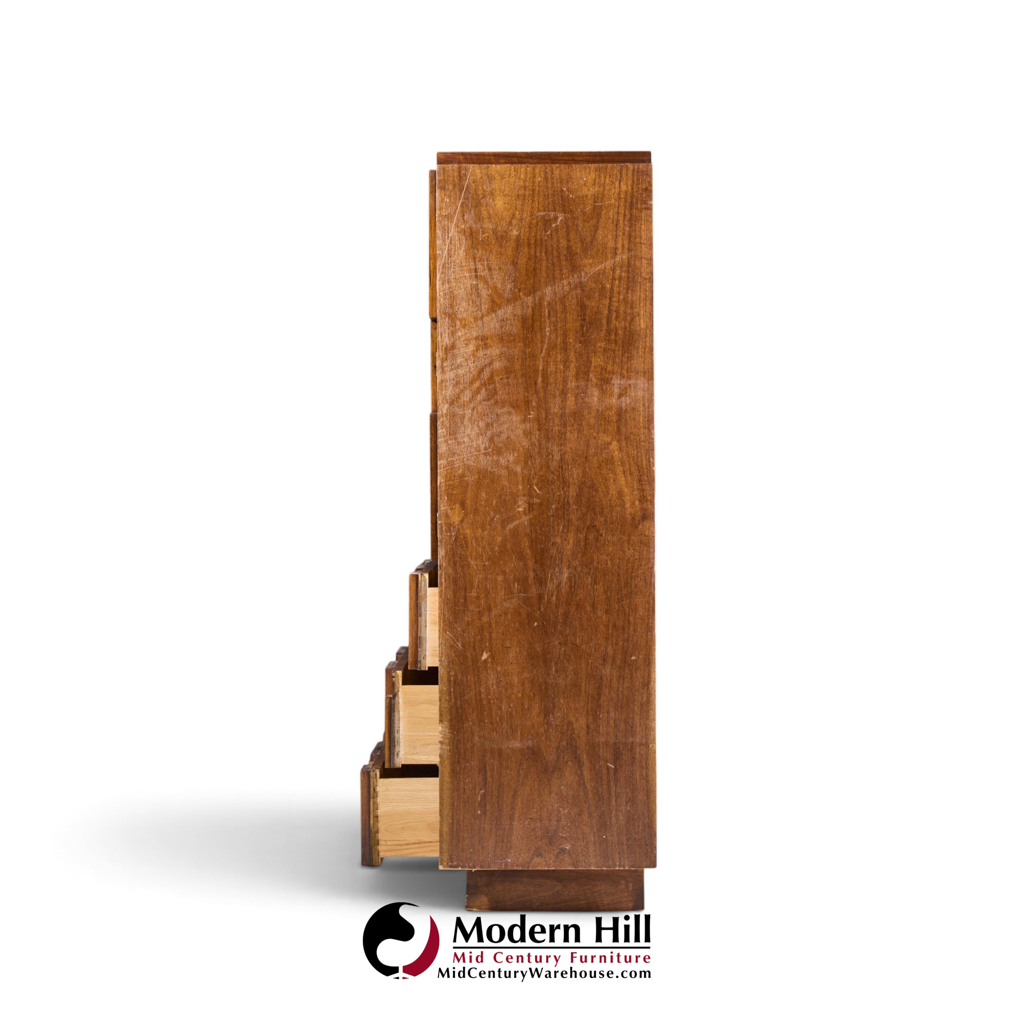 lane staccato brutalist mid century walnut armoire dresser