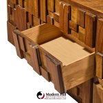 lane staccato brutalist mid century walnut lowboy dresser