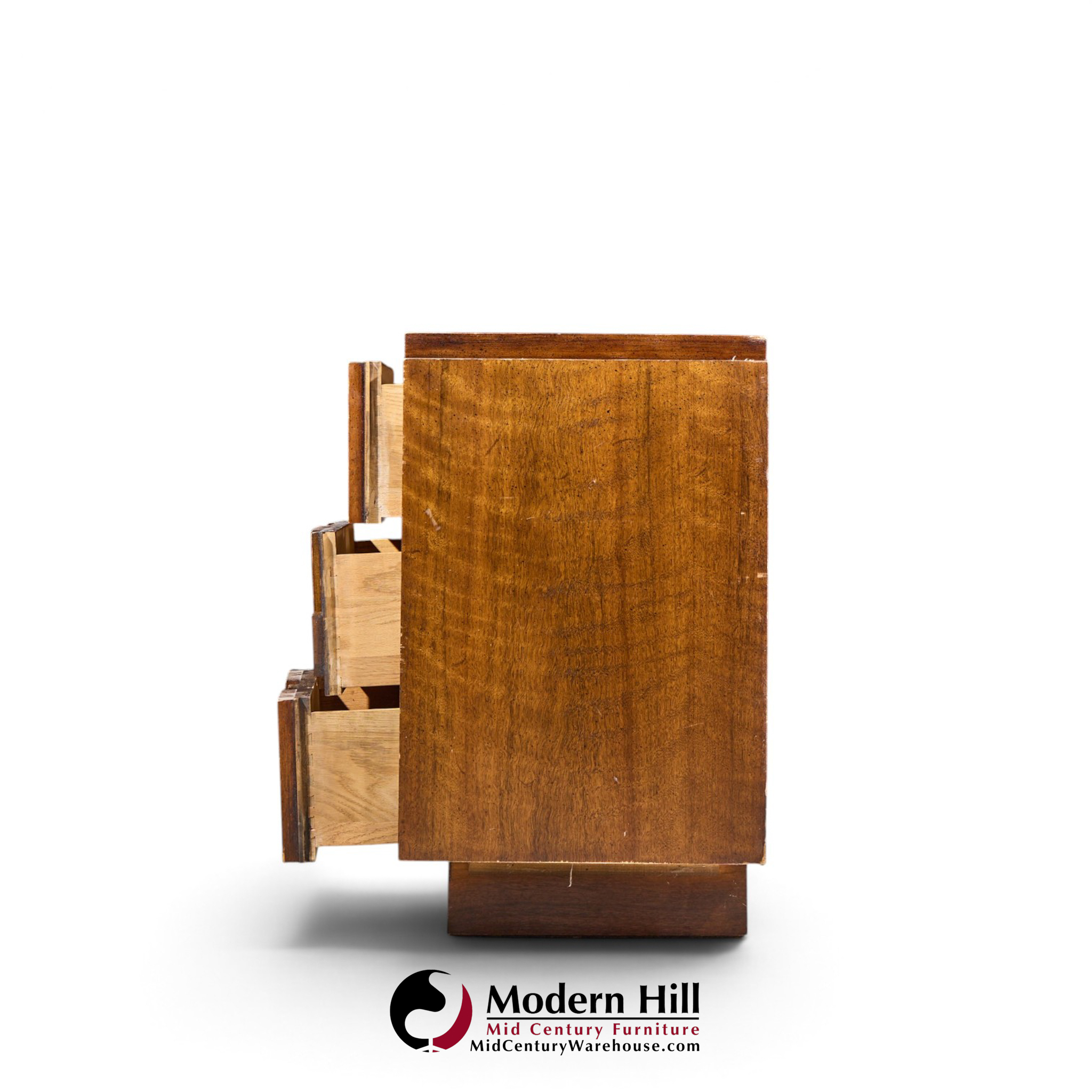 lane staccato brutalist mid century walnut lowboy dresser