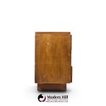 lane staccato brutalist mid century walnut lowboy dresser