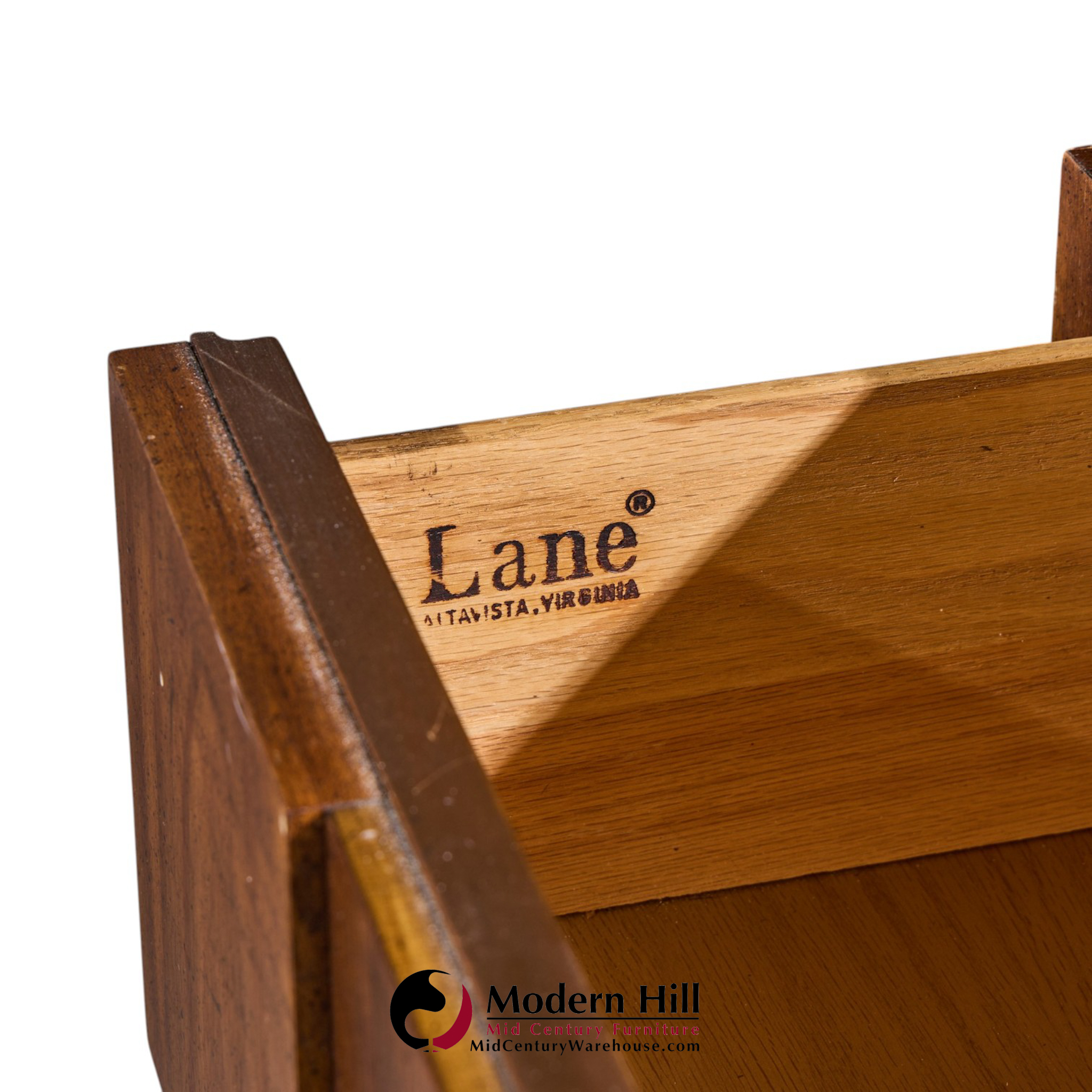 lane staccato brutalist mid century walnut lowboy dresser