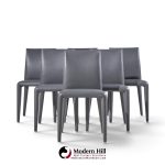 mario bellini for b&b italia vol au vent mid century italian leather dining chairs - set of 6