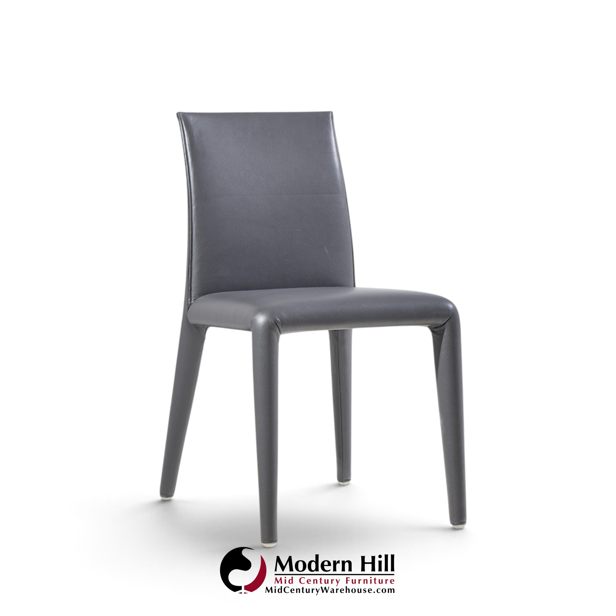 mario bellini for b&b italia vol au vent mid century italian leather dining chairs - set of 6