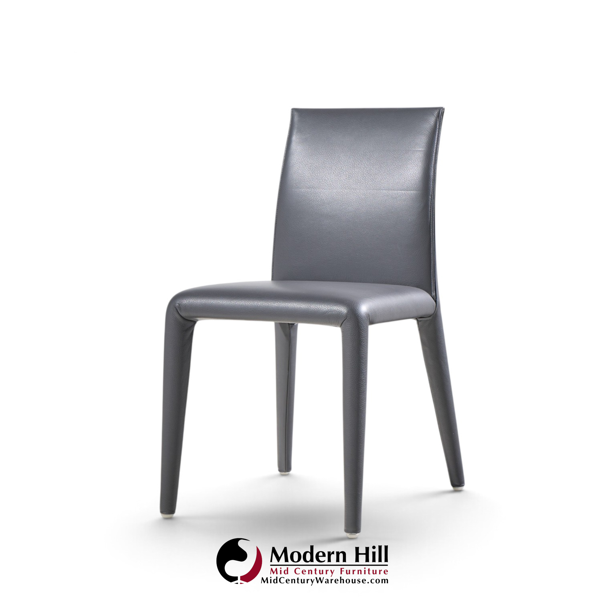mario bellini for b&b italia vol au vent mid century italian leather dining chairs - set of 6
