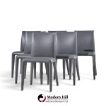 mario bellini for b&b italia vol au vent mid century italian leather dining chairs - set of 6