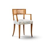 michael taylor for baker klismos mid century cane armed dining chair