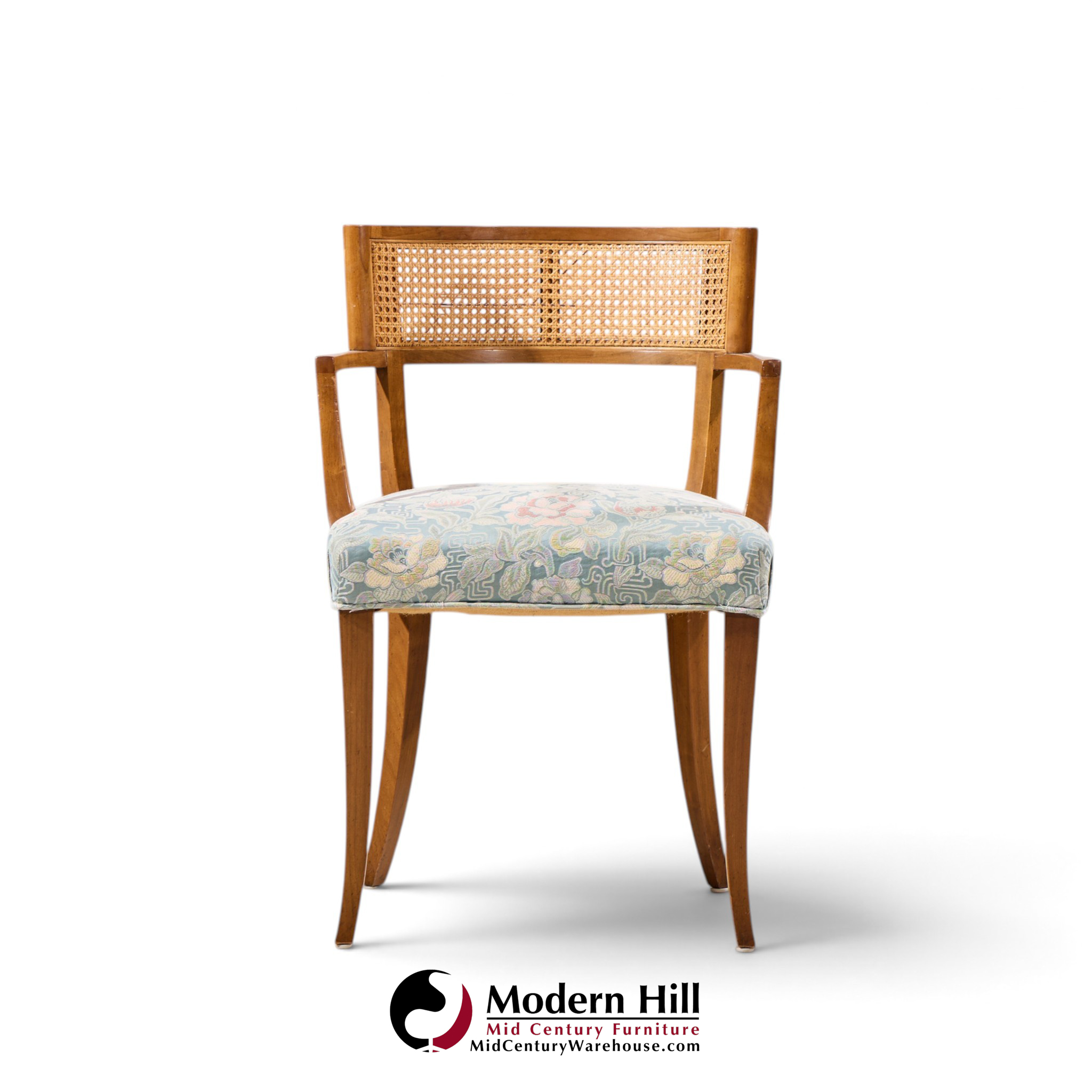 michael taylor for baker klismos mid century cane armed dining chair