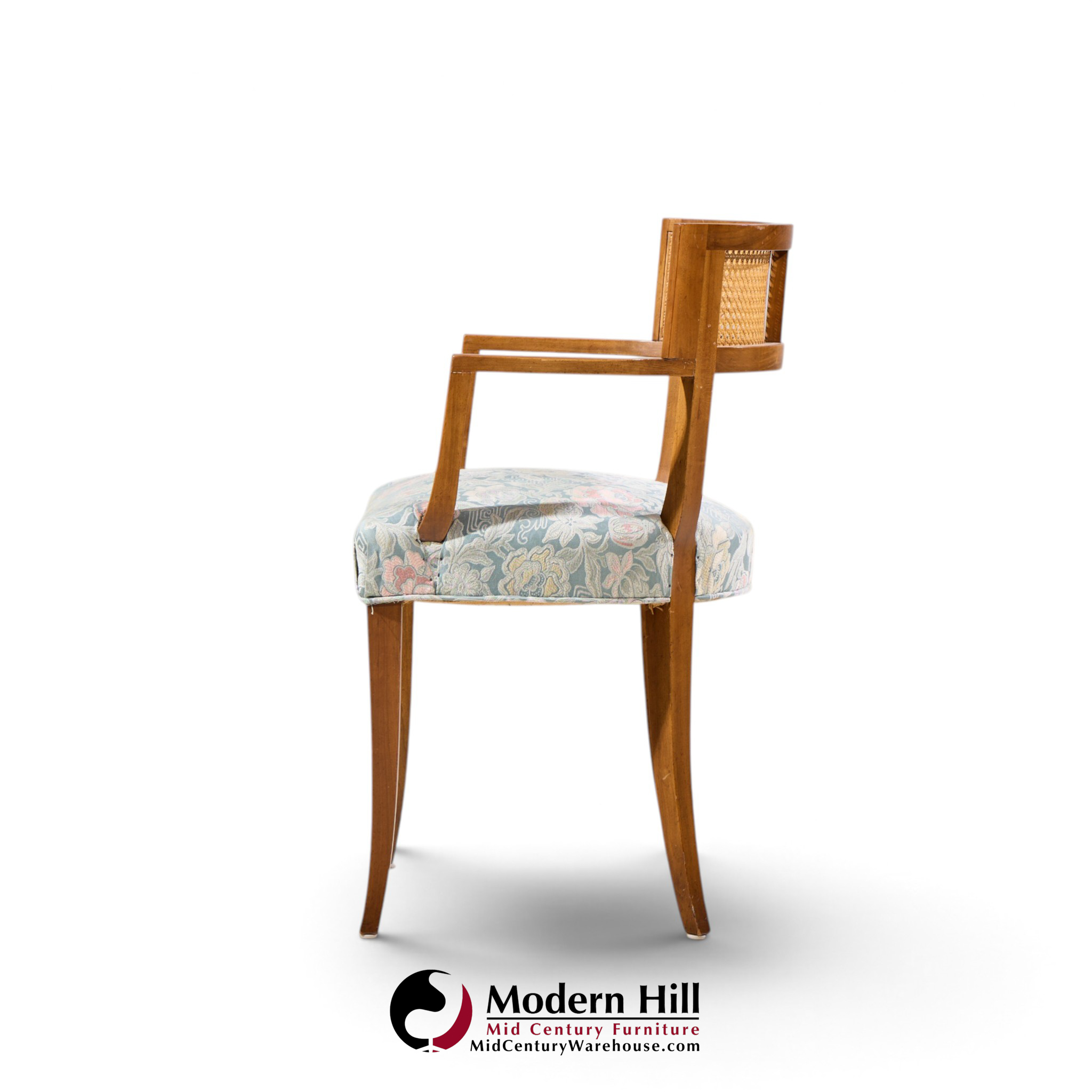 michael taylor for baker klismos mid century cane armed dining chair