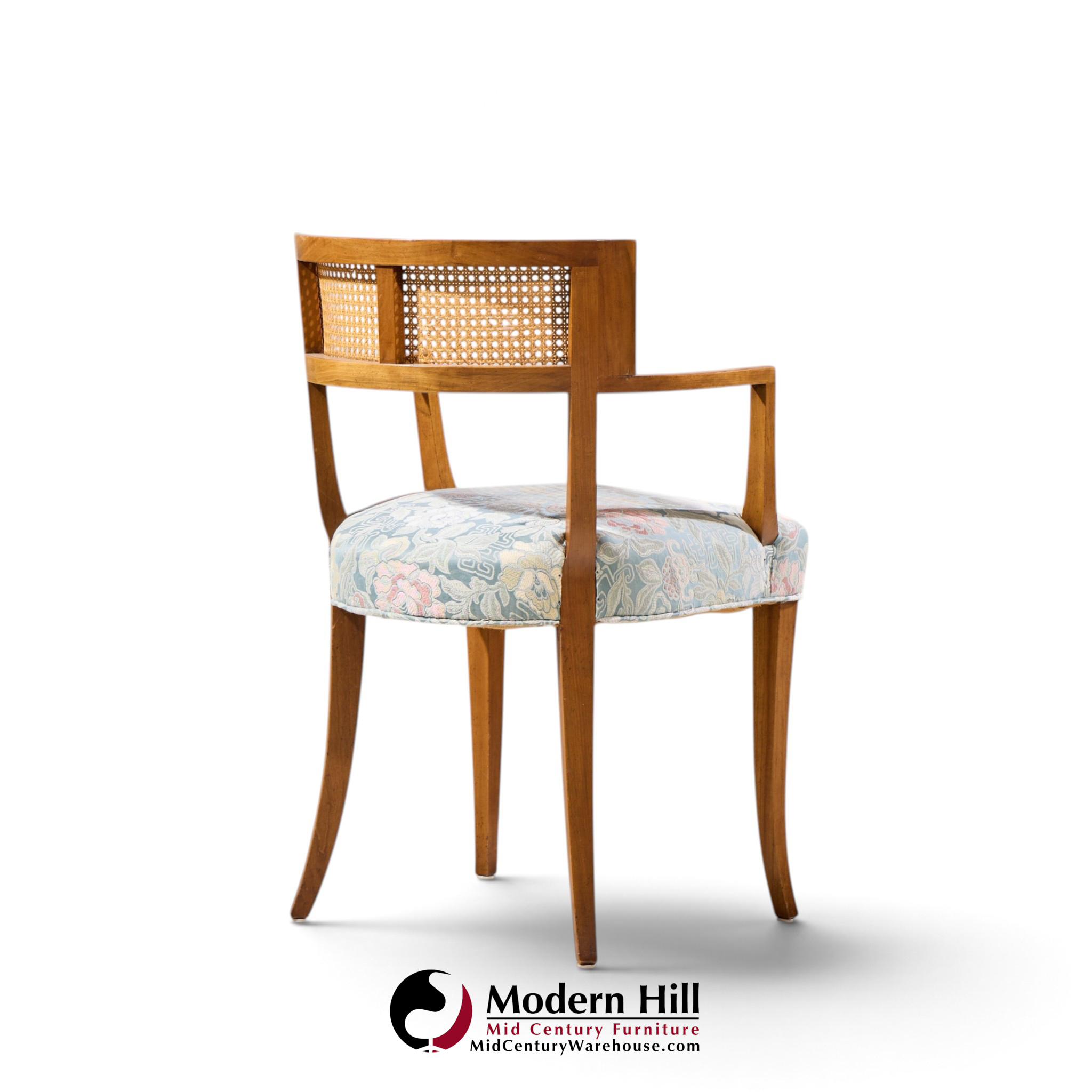 michael taylor for baker klismos mid century cane armed dining chair