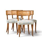 michael taylor for baker klismos mid century cane dining chairs - set of 4