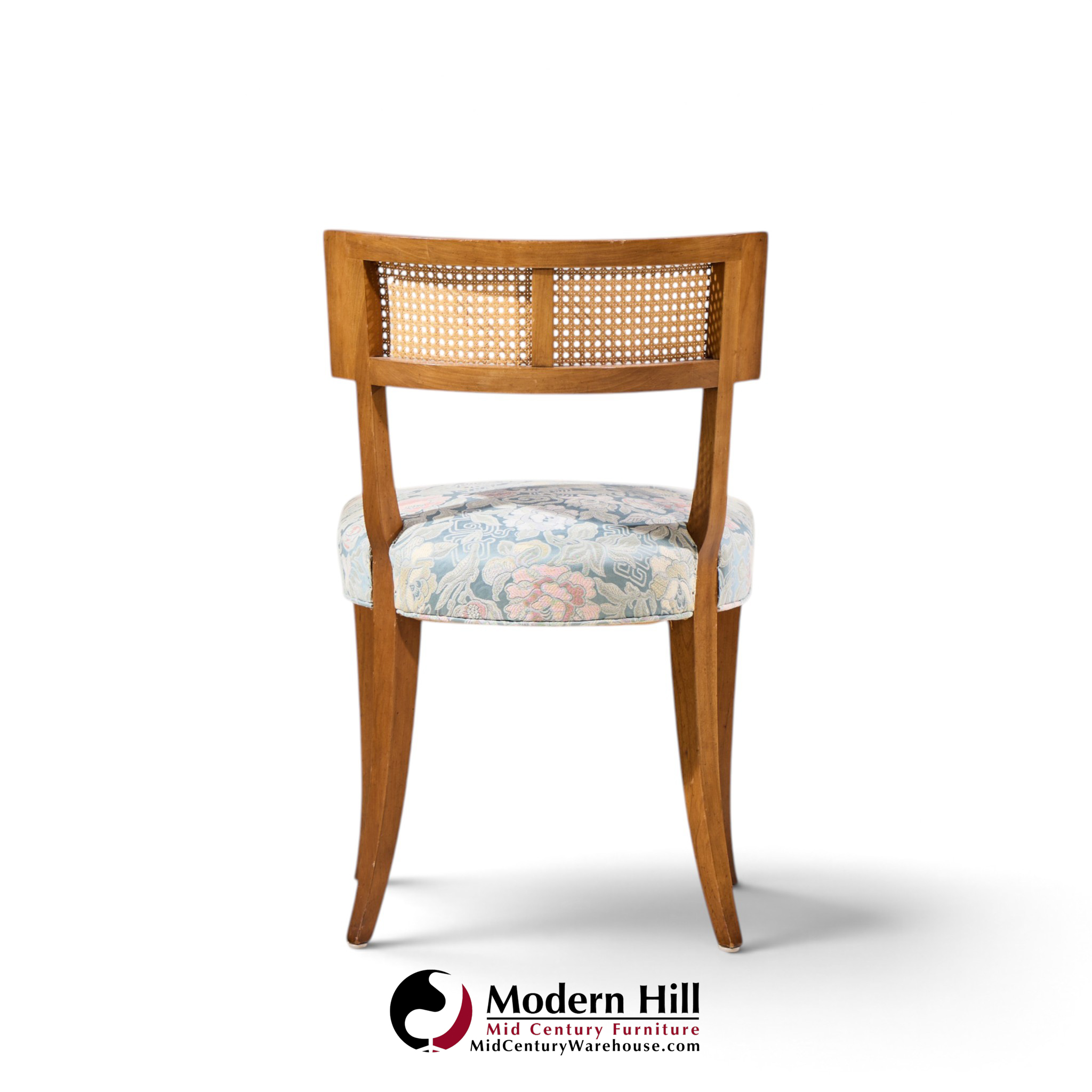 michael taylor for baker klismos mid century cane dining chairs - set of 4