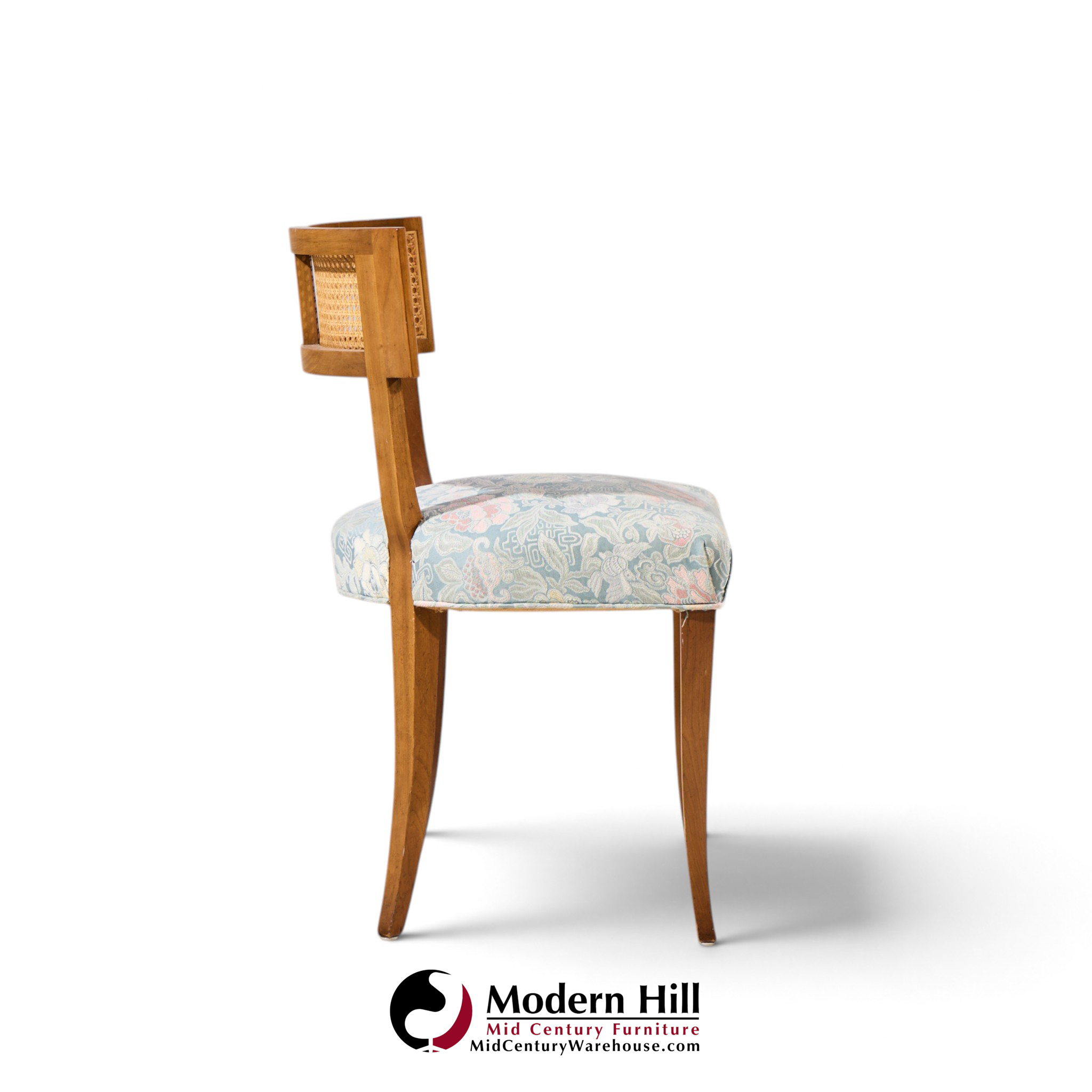 michael taylor for baker klismos mid century cane dining chairs - set of 4