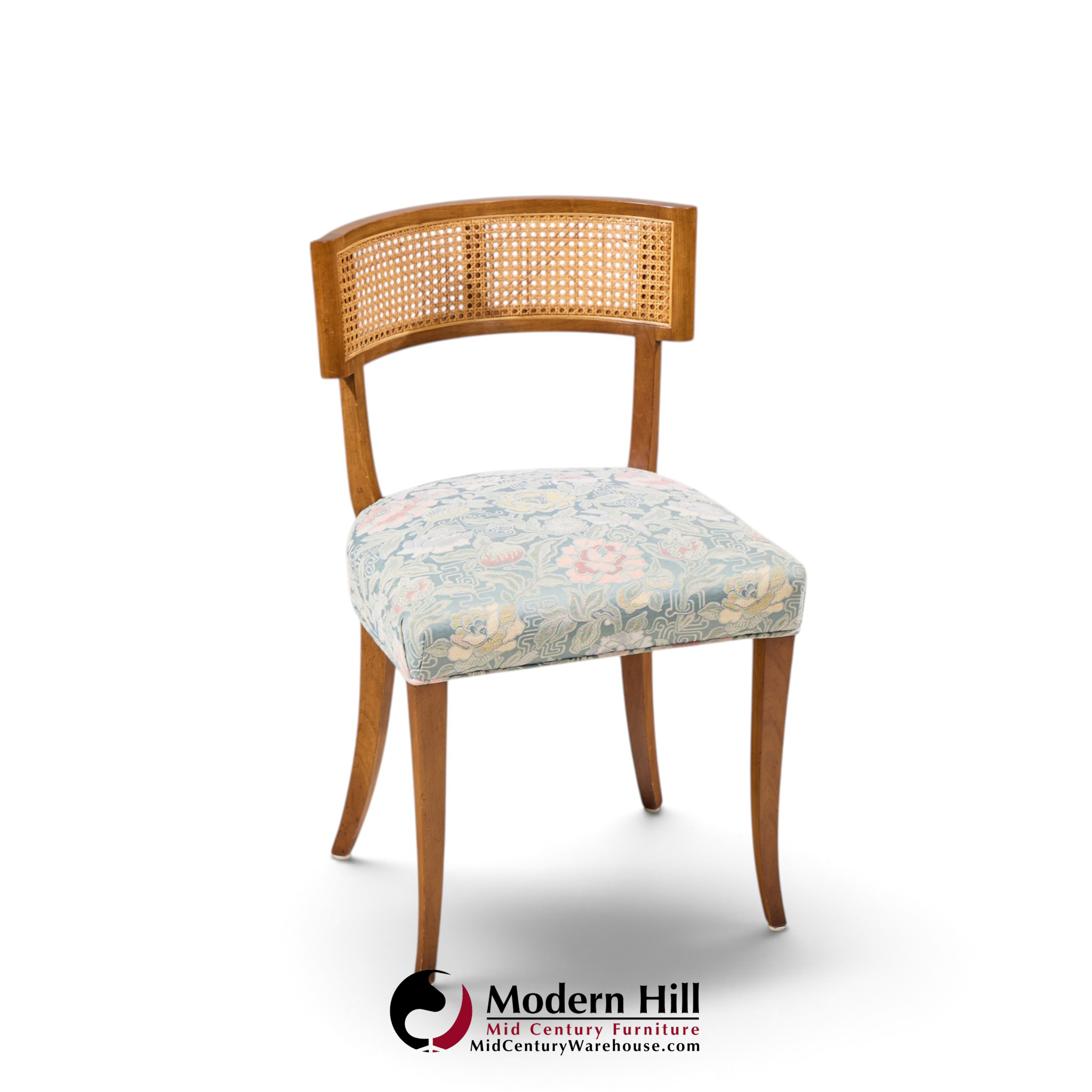 michael taylor for baker klismos mid century cane dining chairs - set of 4