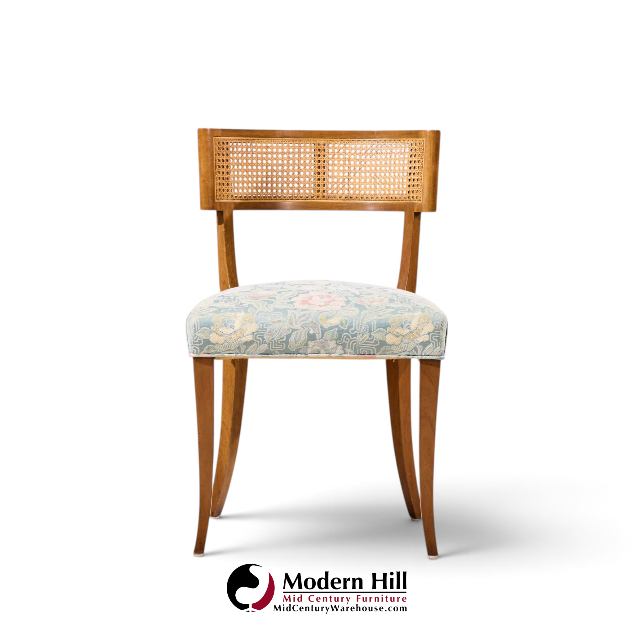 michael taylor for baker klismos mid century cane dining chairs - set of 4