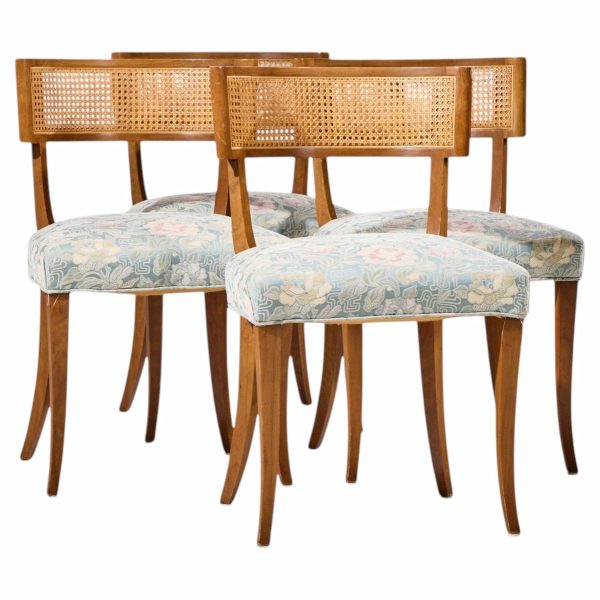 michael taylor for baker klismos mid century cane dining chairs - set of 4