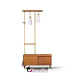 mid century walnut and brass wall unit room divider