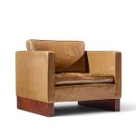 mies van der rohe for knoll mid century walnut and leather lounge chair