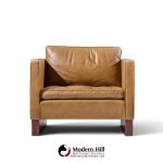 mies van der rohe for knoll mid century walnut and leather lounge chair
