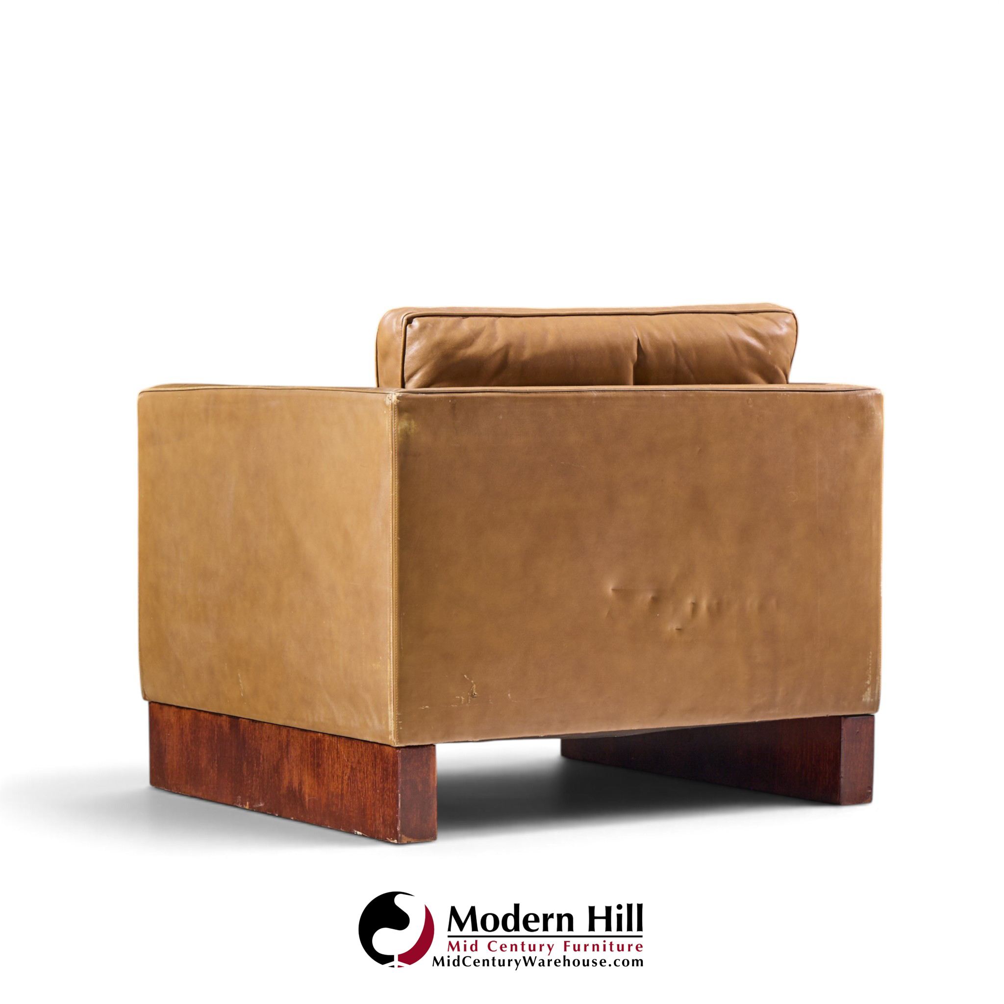 mies van der rohe for knoll mid century walnut and leather lounge chair