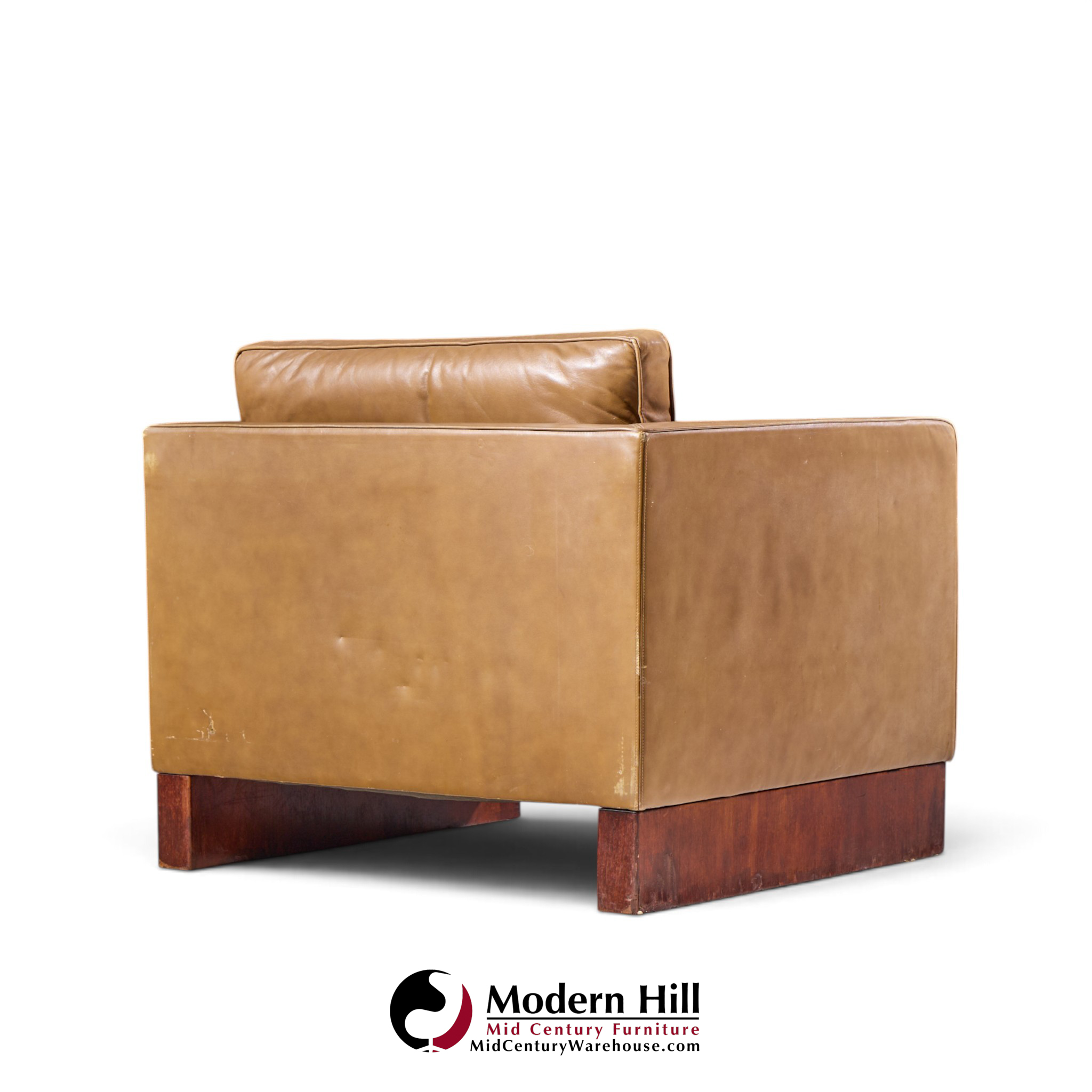 mies van der rohe for knoll mid century walnut and leather lounge chair