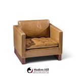 mies van der rohe for knoll mid century walnut and leather lounge chair