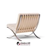 mies van der rohe for knoll mid century barcelona white leather lounge chair