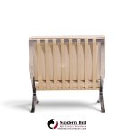 mies van der rohe for knoll mid century barcelona white leather lounge chair