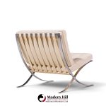 mies van der rohe for knoll mid century barcelona white leather lounge chair