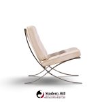 mies van der rohe for knoll mid century barcelona white leather lounge chair