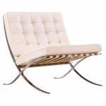 mies van der rohe for knoll mid century barcelona white leather lounge chair