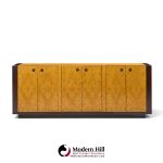 milo baughman style century mid century burlwood credenza