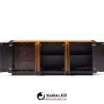 milo baughman style century mid century burlwood credenza