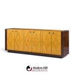 milo baughman style century mid century burlwood credenza