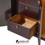 milo baughman style century mid century burlwood credenza
