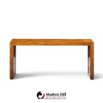 milo baughman style mid century burlwood console table