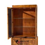 milo baughman style mid century burlwood and brass credenza with hutch