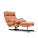 milo baughman for directional mid century swivel lounge chair with ottoman
